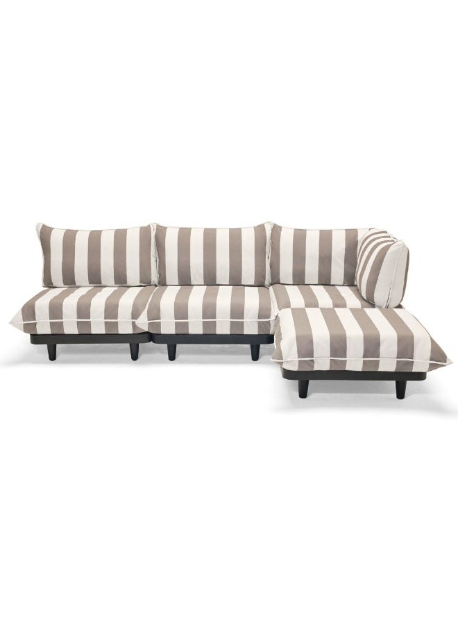 Fatboy Paletti 3-Seater Outdoor Sofa with Footstool (Stripe Cacao)  280 x 190 x 90 cm - Image 1